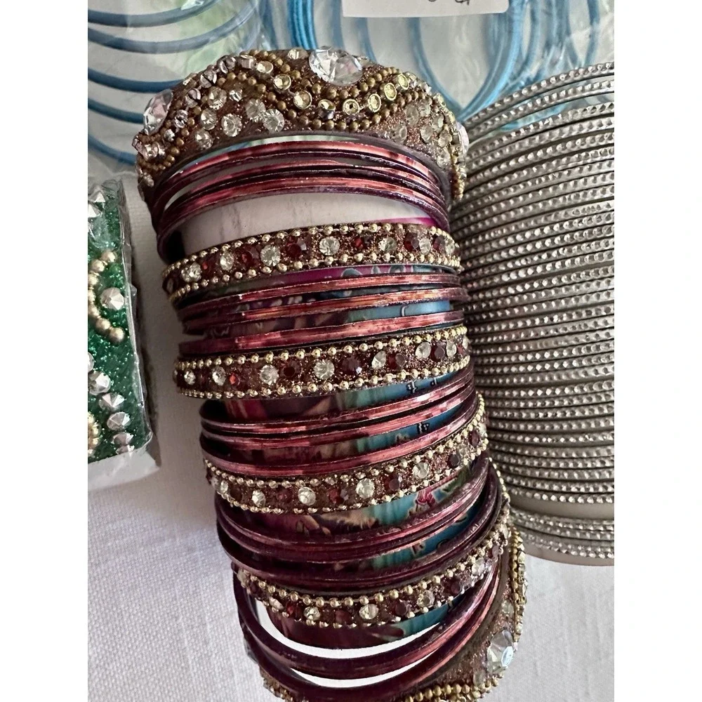 VINTAGE Bollywood Indian Bangle Bracelets LOT 43 Child Size Wedding Celebration